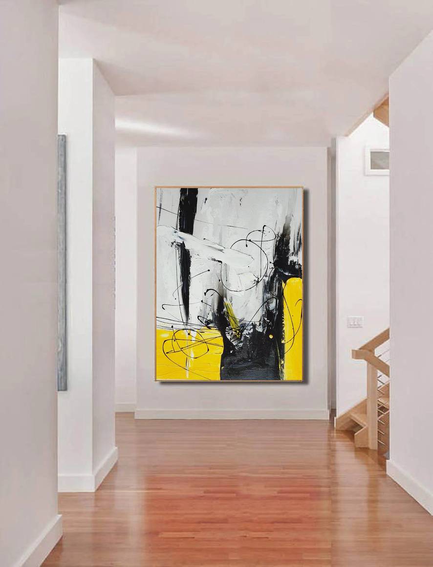 Black Modern Minimalist Abstract Canvas Wall Art KMV89 wall art